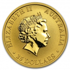 Золотая монета Австралии 25 долларов "Кенгуру" 1/4 унции , 7,78г., 2011г.